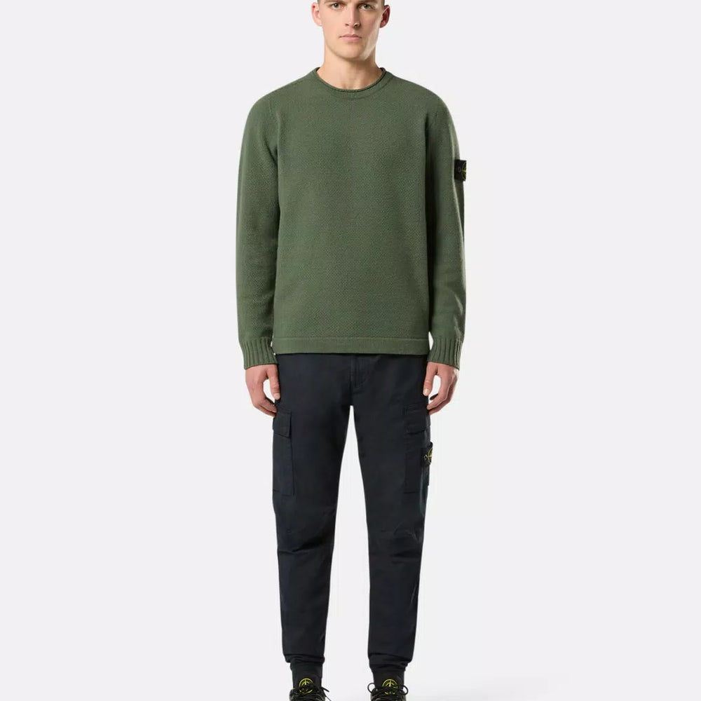 
                  
                    STONE ISLAND - LAMBSWOOL Ronde hals trui met geribde details
                  
                