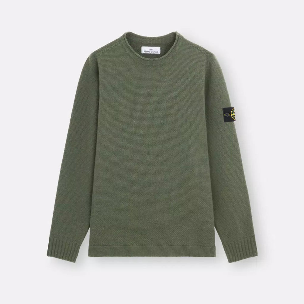 
                  
                    STONE ISLAND - LAMBSWOOL Ronde hals trui met geribde details
                  
                