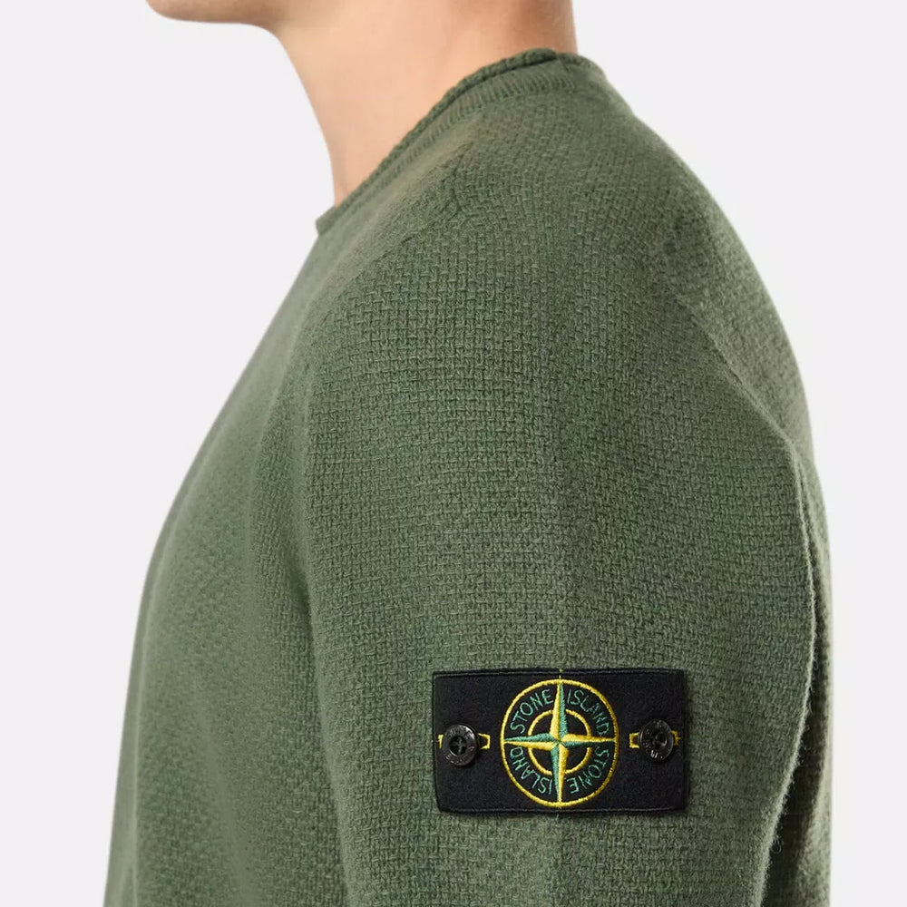 
                  
                    STONE ISLAND - LAMBSWOOL Ronde hals trui met geribde details
                  
                