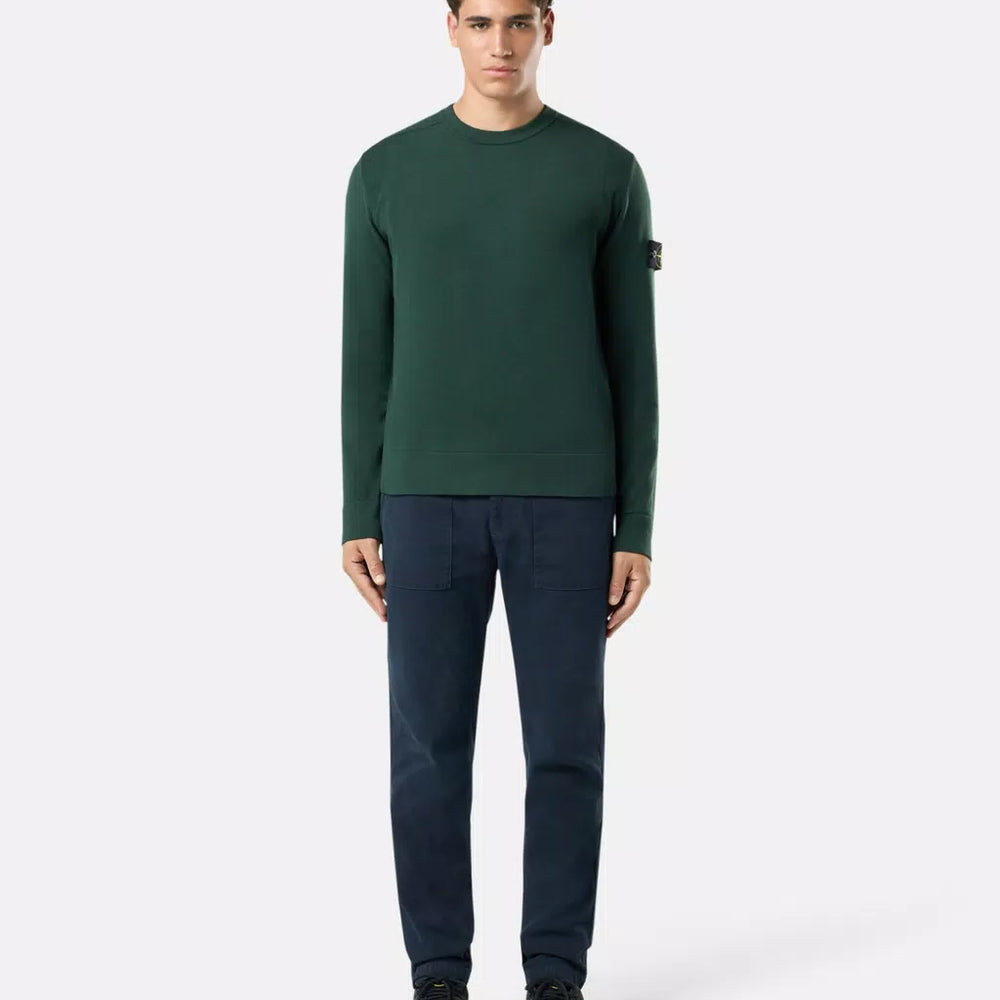 STONE ISLAND - Ronde hals trui met geribde details