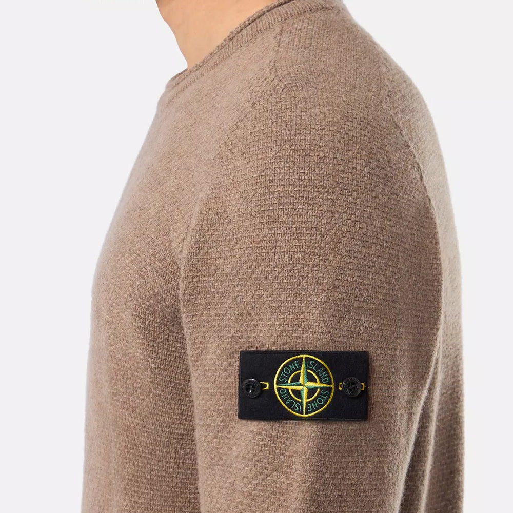 
                  
                    Stone Island - LAMBSWOOL Ronde hals trui met geribde details
                  
                