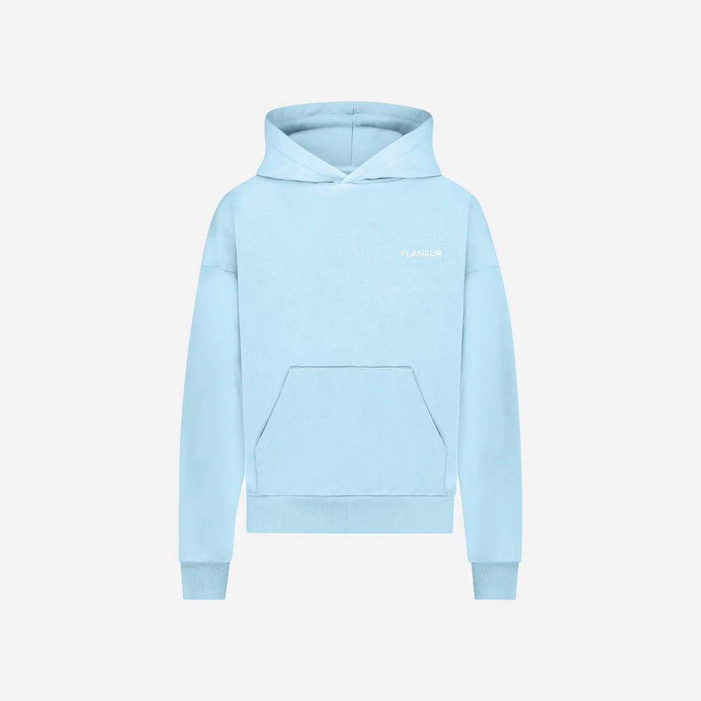 Flaneur - Essential Logo Hoodie Blauw