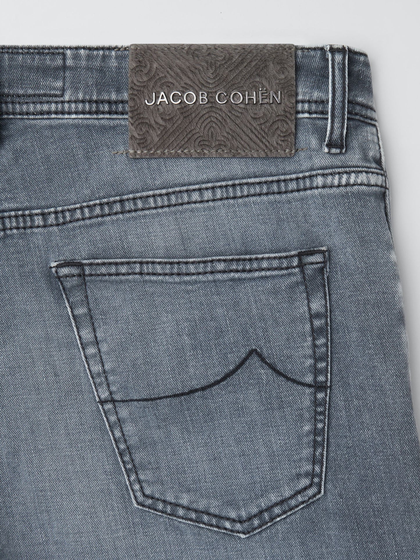 JACOB COHËN - SCOTT CROPPED SUPER STRETCH GREY JEANS