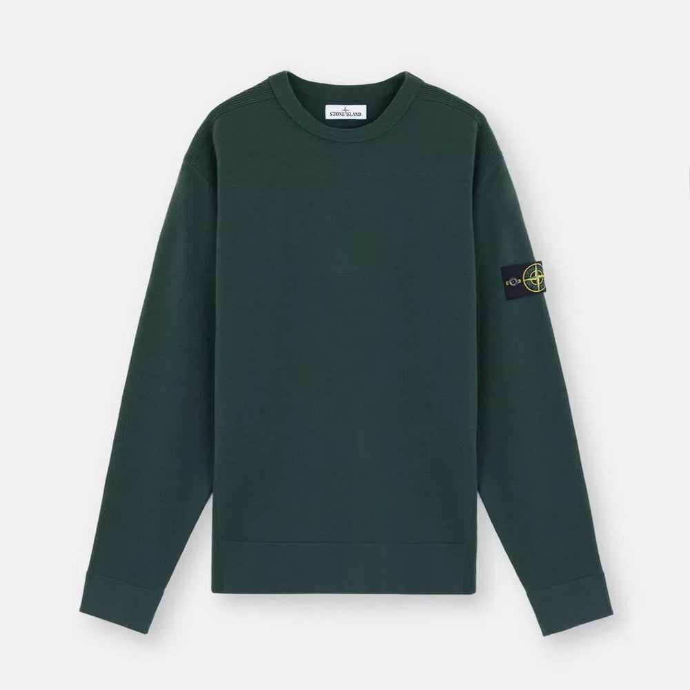 STONE ISLAND - Ronde hals trui met geribde details