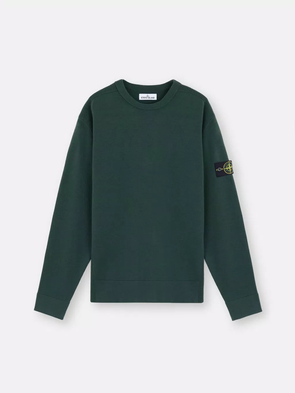 STONE ISLAND - Ronde hals trui met geribde details